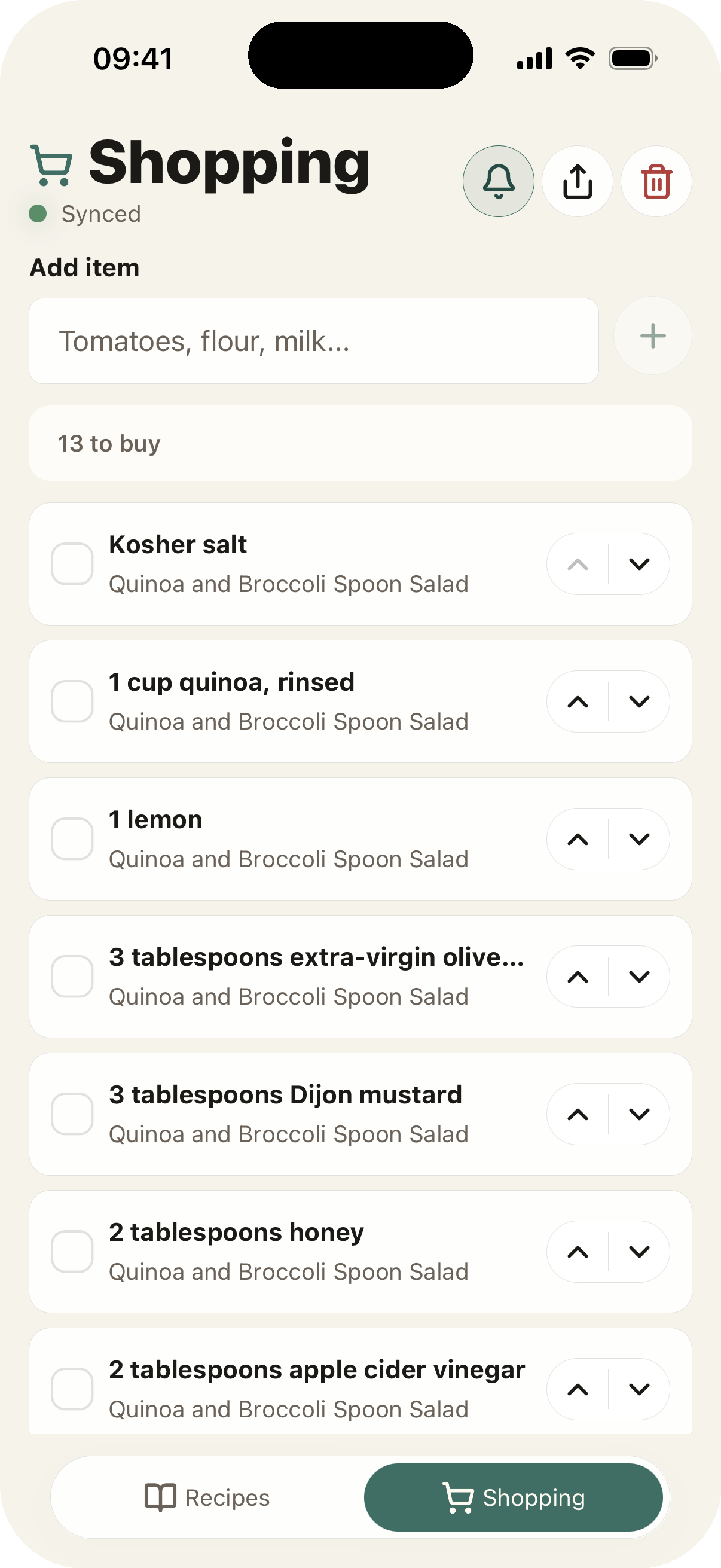 Shopping list